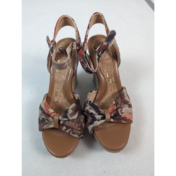 Sofft Wedge Sandals Espadrille Heels Floral Women's US Size 7 1/2M - Picture 6 of 7